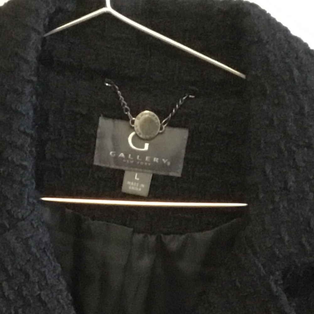 Gallery Black formal trench jacket size L, new without tag